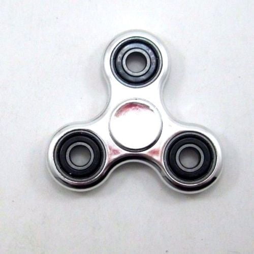 Metallic Silver Color TRI Spinner HAND  FIDGET TOY EDC AUTISM ADHD